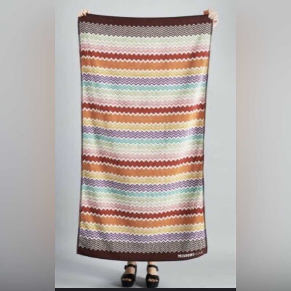 MISSONI HOME Rufus Terry Beach Towel Zigzag 63" x35.5" Made in Portugal